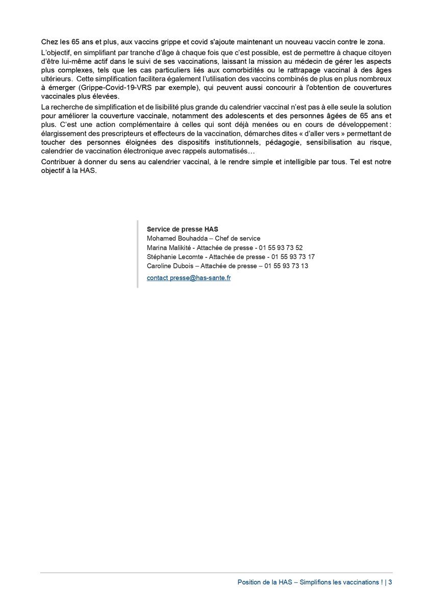 #SEV2024 | La HAS prend position pour simplifier le calendrier vaccinal, à l’occasion de la semaine européenne de la #vaccination 👉 swll.to/chbj0
@sante_gouv @santepubliquefr