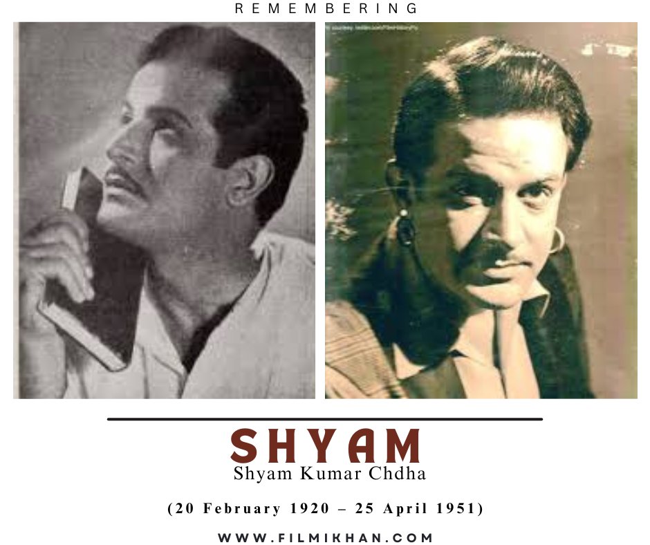 Remembering Actor Shaym on his death anniversary!

He was born as Shaym Sundar Chadha in 20 February 1920 Sialkot Punjab. He is better known as ‘Shyam.’

#hindifilms #cinema #shaym #actorshaym #dillagi
