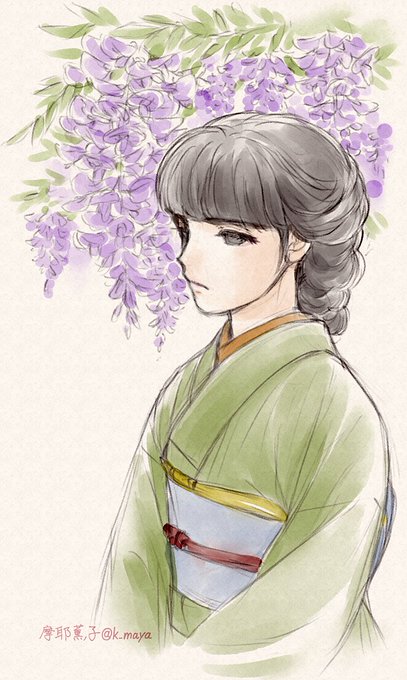 「looking at viewer wisteria」 illustration images(Latest)