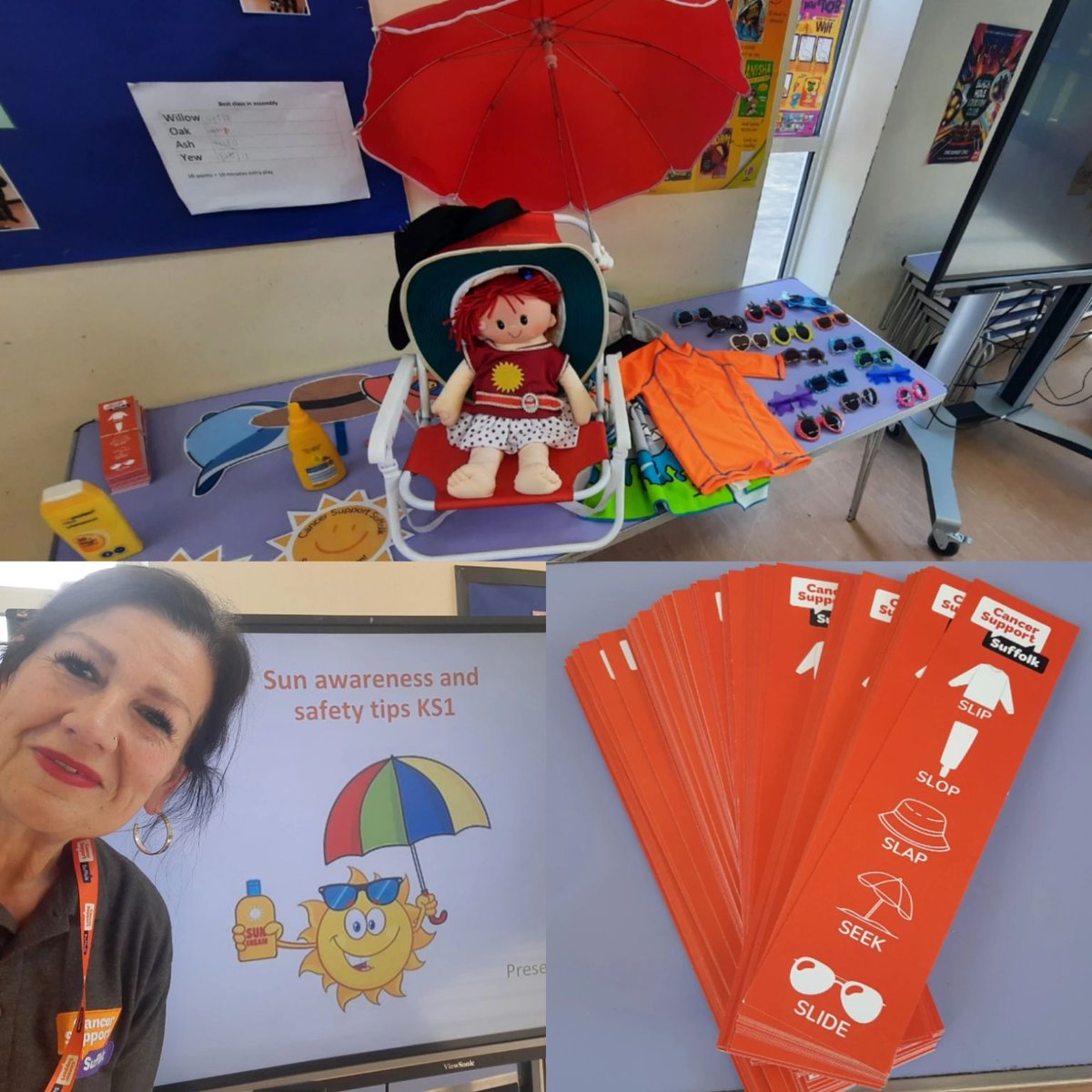 Cancer Support Suffolk (@cssuffolk) on Twitter photo Kimya, our Lead Cancer Educator, has been having a great week out and about delivering Sun Safe sessions to primary school children.
If you would like Kimya to visit your child's school get in touch with her on educator@cancersupportsuffolk.co.uk Kimya, our Lead Cancer Educator, has been having a great week out and about delivering Sun Safe sessions to primary school children.
If you would like Kimya to visit your child's school get in touch with her on educator@cancersupportsuffolk.co.uk
