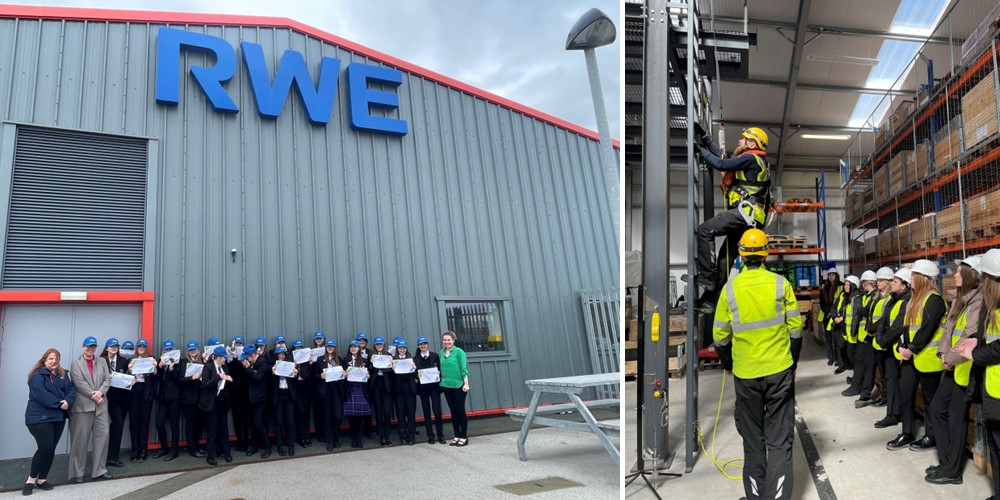 RWE's Humber Gateway recently hosted 21 Year 9 girls from Cleethorpes Academy as part of the Raising Aspirations programme by WiME. Students explored diverse career options in offshore wind engineering, enhancing their skills and knowledge. #WomenInSTEM #RWE