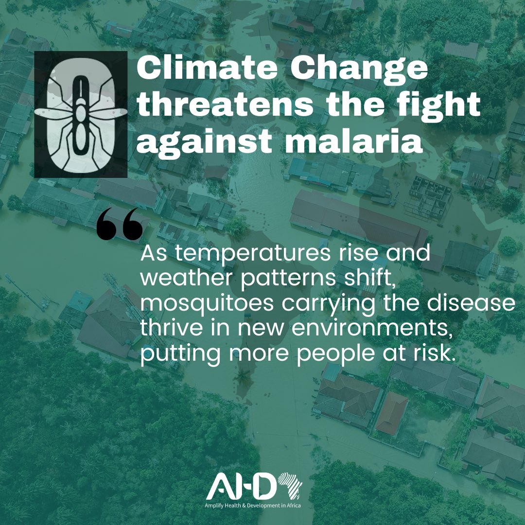 #ClimateChange patterns such as temperature, rainfall & humidity closely affect #malaria and becomes a potential threat to the biggest achievements that have been earned so far.

This calls for a need to prioritize #adaptation and #Resilience

#ZeroMalariaStartsWithMe