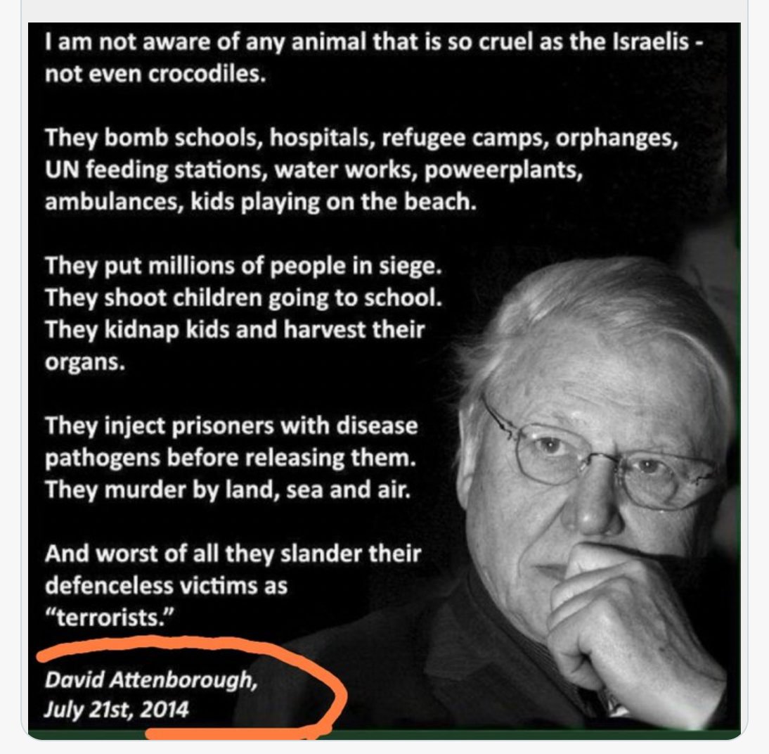 David Attenborough on Israel!