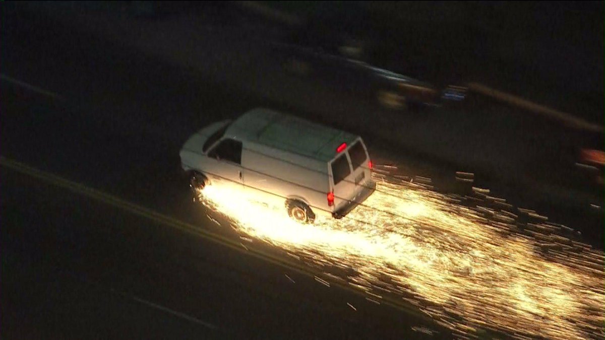 It probably looked a lot like this last night on I-70 in Wayne County. A Dayton driver was on his rims after striking an officer there and fleeing from police. Stop sticks brought the chase to an end near the U.S. 35 exit in Richmond. The officer was not seriously hurt.