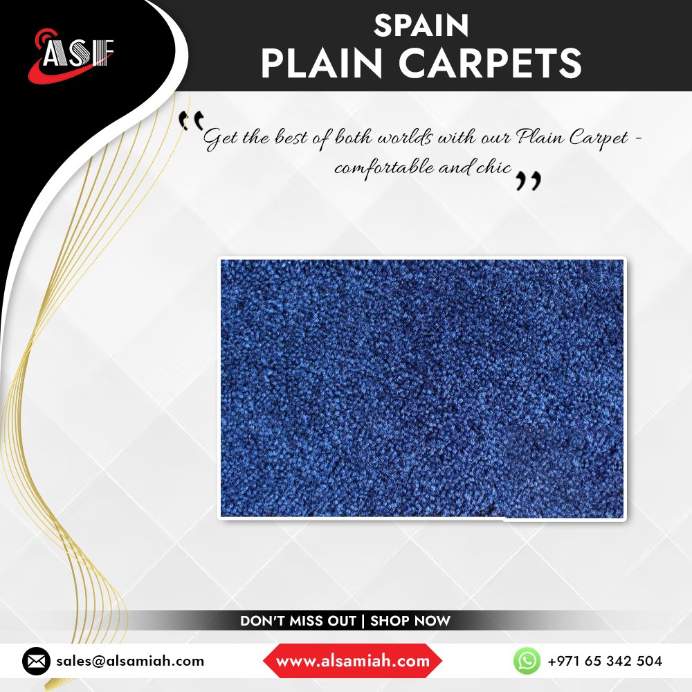 Transform your space with our premium quality Spain plain carpets! Enjoy the lowest prices and the best discount rates available. Elevate your home or office with style and comfort. Shop now and experience luxury for less

Contact: +971 6 534 2504

#LowestPrice #BuyNow #BestPrice