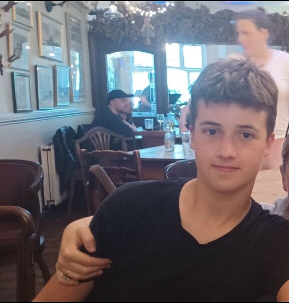MISSING: 13 yr old boy 6 foot 2, Brown hair short at back, longer at front. Guildford and Aldershot areas in Surrey/Hampshire. Left wearing an army cadet uniform, believed to have changed into grey tracksuit, may have army coat over the top. Big, black army boots. Call 999