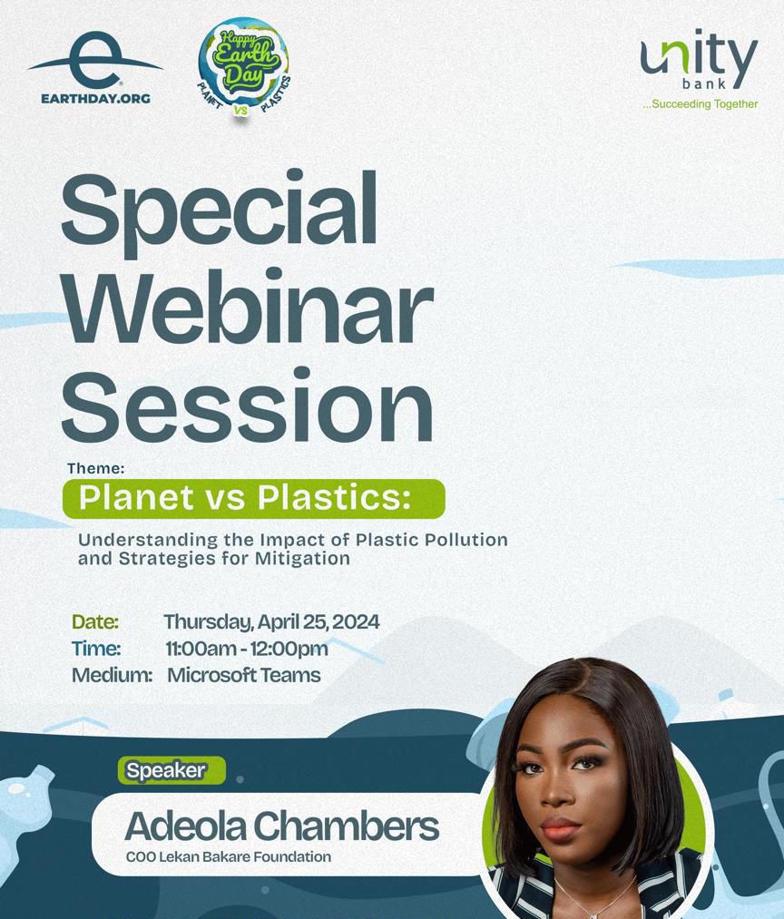 LBF going live soon📽️ on a Special Webinar Session with Unity Bank @UnityBankPlc on the theme “Planet vs Plastics: Understanding the Impact of Plastic Pollution and Strategies for Mitigation.” Be a part of this insightful moment of productive and progressive discussion on…