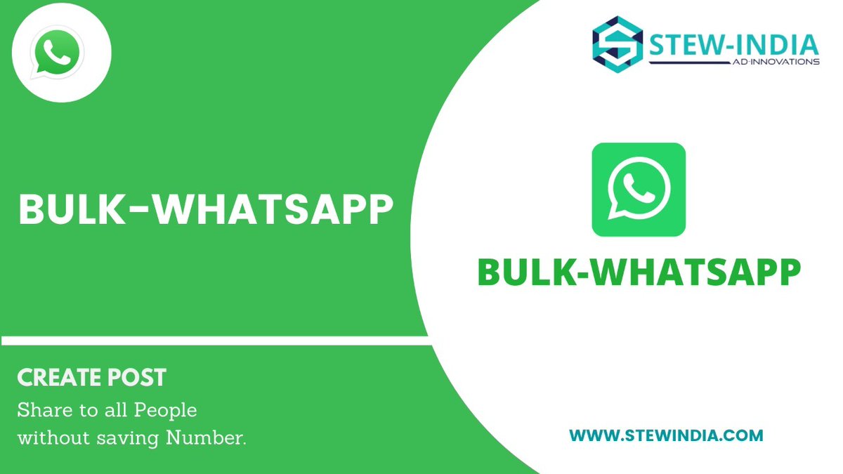 Promote Business and reach to your customer Whastapp in Seconds by our WhatsApp marketing Product.
📷 Marketing
📷 Notification
📷 API and many More
Free demo Available
StewIndia-8386880388
 #stewindia #apitesting #notifications #bulk #bulkwhatsappmarketing #bulkwhatsappsender