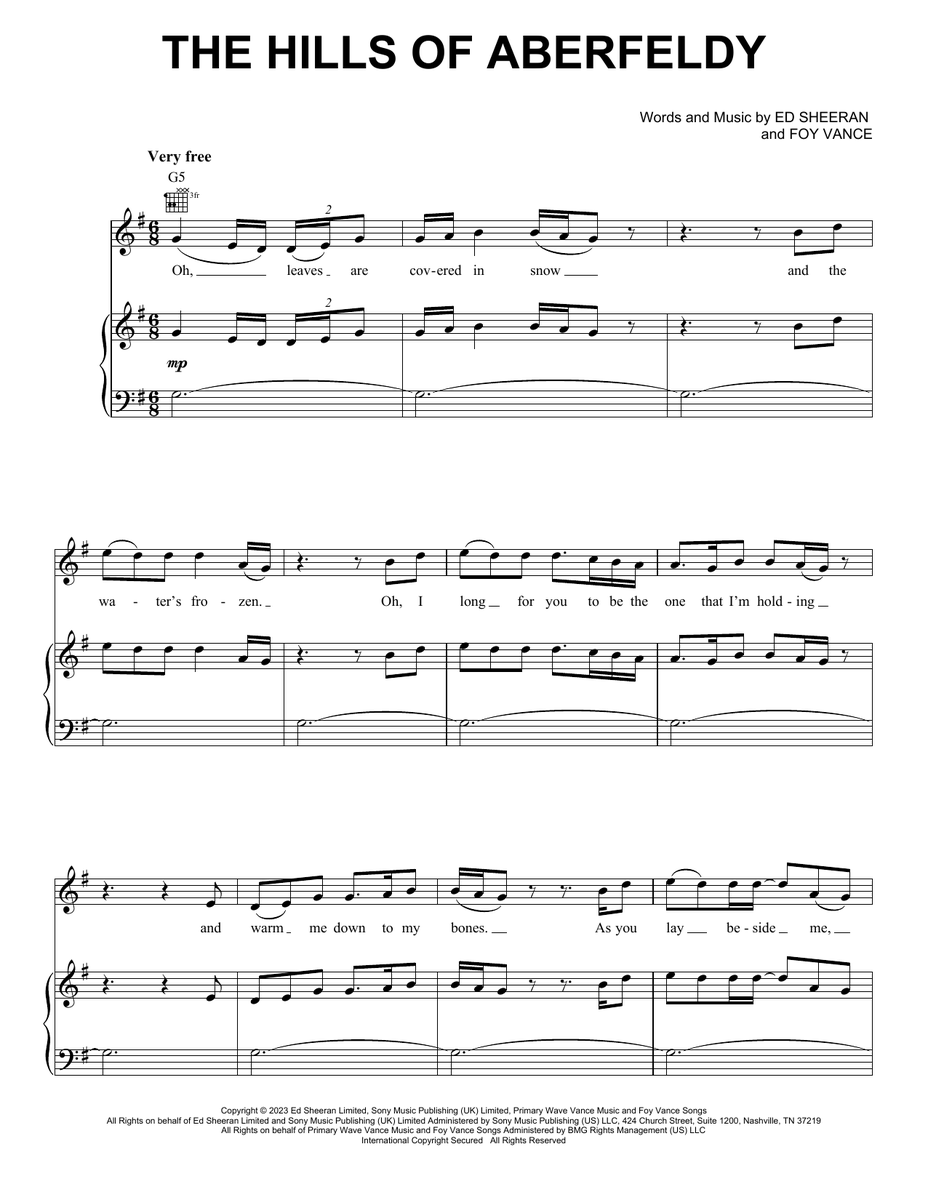 Ed Sheeran The Hills Of Aberfeldy Sheet Music Notes freshsheetmusic.com/ed-sheeran-the… #edsheeran #EdSheeranMusic #sheetmusic