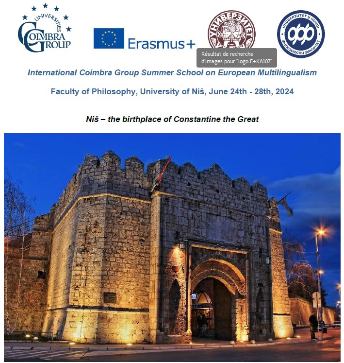 📢 International @CoimbraGroup Summer School on European #Multilingualism 🤷‍♀️Intensive short program with innovative approaches to teaching & learning #languages 📍University of Niš 🗓️June 24th - 28th, 2024 ⌚️Deadline to register: June 1st, 2024 ℹ️ coimbra-group.eu/international-…