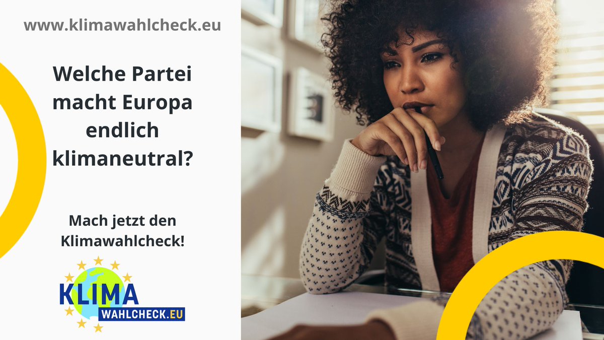 Am 9. Juni ist #Europawahl. Die meisten Klima-Gesetze werden im #EU-Parlament entschieden. Doch welche Partei nimmt die Klimakrise wirklich ernst? Der <a href="/klimawahlcheck/">Klimawahlcheck</a> nimmt die 6 größten dt. Parteien unter die Lupe. Mach jetzt den #Klimawahlcheck! ✅
klimawahlcheck.eu