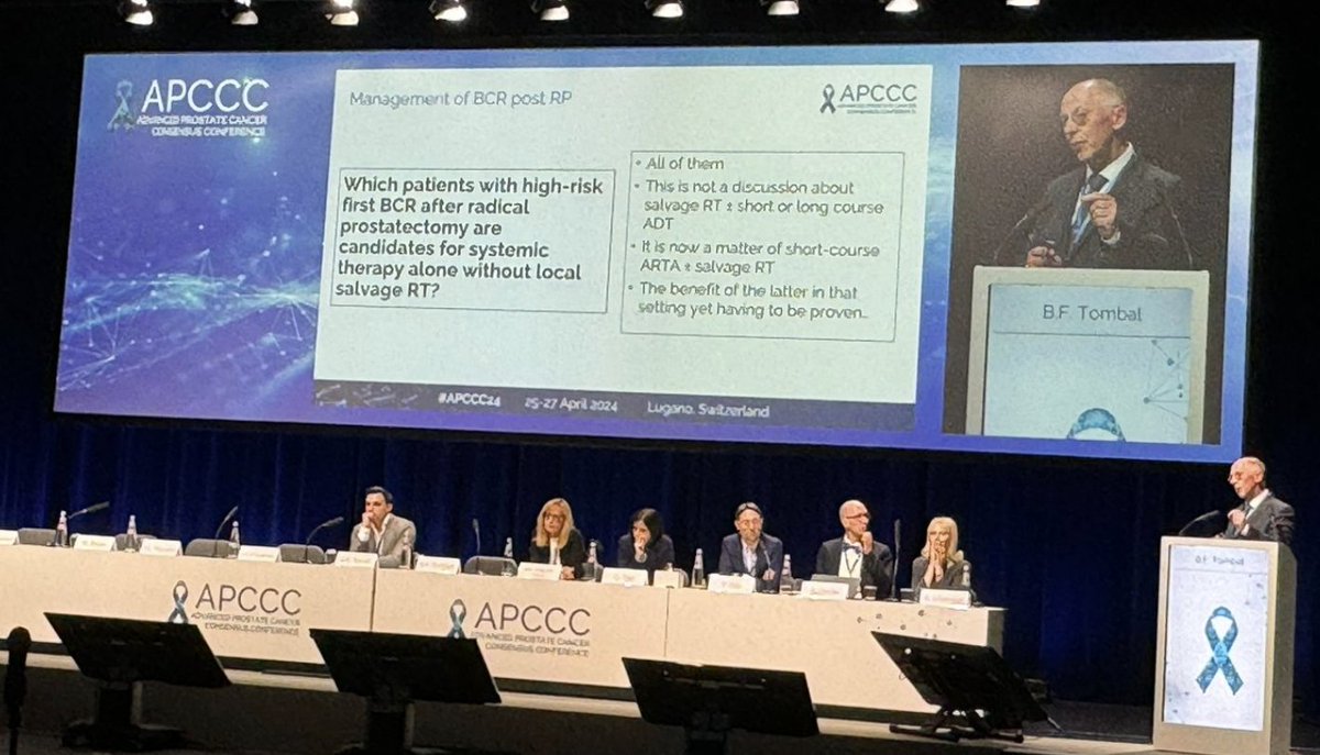 CP localizado/avanzado alto riesgo pos prostatetctomia candidato a terapia sistémica sola sin RT❓La restespuesta es ADT +/- RT según la mejor selección 🇦🇷UrooncoArgentina #APCCC24 @OncoAlert @APCCC_Lugano @Uromigos @gu_onc @jpsade2 @EAU_Uroonco @oncourologiaarg @UroTeragLATAM