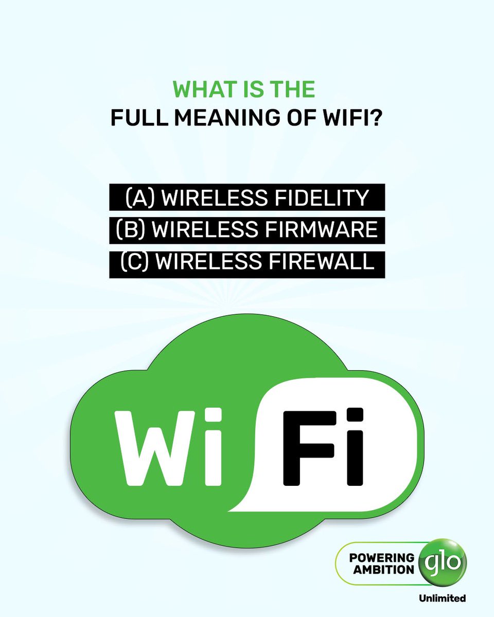 What is the full meaning of WIFI?🤔 Drop your answers in the comment section😊 #TechThursday #GloUnlimited