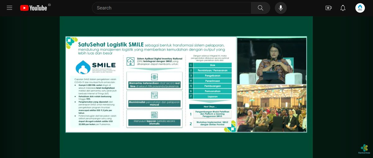 UNDPIndonesia's tweet image. DG of @farmalkesRI, &quot;SMILE&apos;s impacts include nearly 5,000 cold chains digitally connected w/ IoT logger, vaccine stockout reduced by 70%, USD 9.3 million/ year savings on immunization program, preventable potential losses from vaccine damage are USD 32,000/month per Puskesmas&quot;