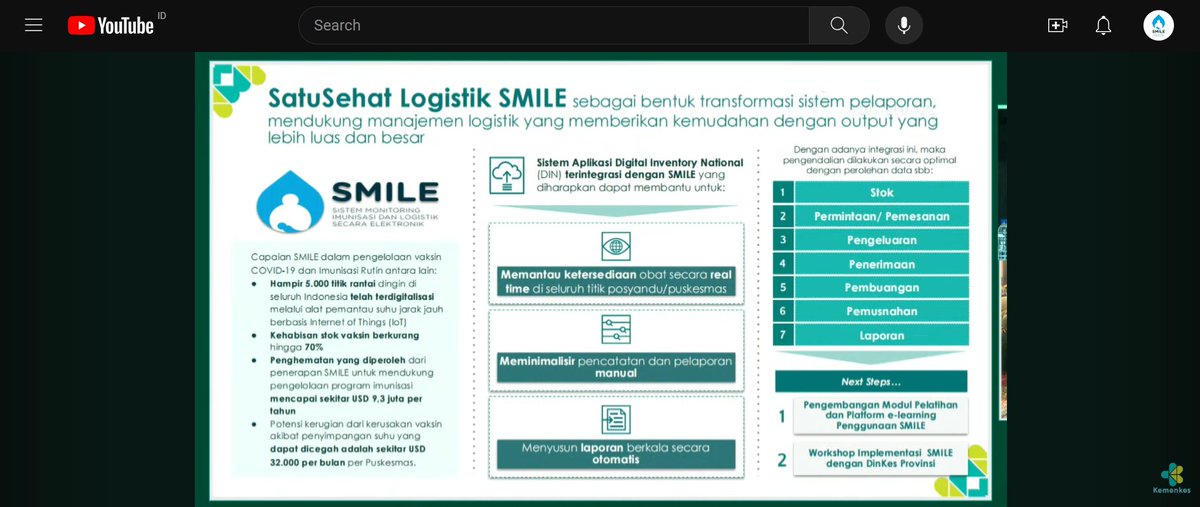 UNDPIndonesia's tweet image. DG of @farmalkesRI, &quot;SMILE&apos;s impacts include nearly 5,000 cold chains digitally connected w/ IoT logger, vaccine stockout reduced by 70%, USD 9.3 million/ year savings on immunization program, preventable potential losses from vaccine damage are USD 32,000/month per Puskesmas&quot;