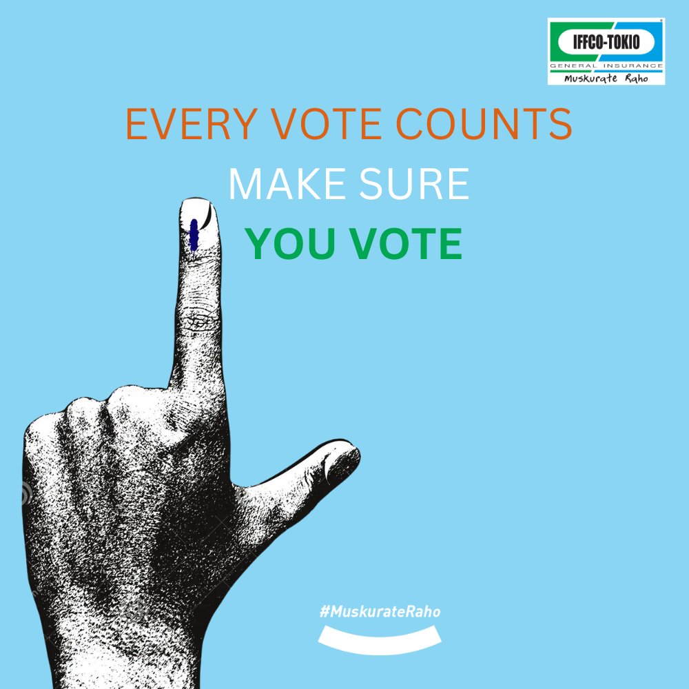 This election season, ensure your voice is heard. Invest in your 'Right to Vote' and build a stronger India. #MuskurateRaho #IFFCOTOKIO #Election2024