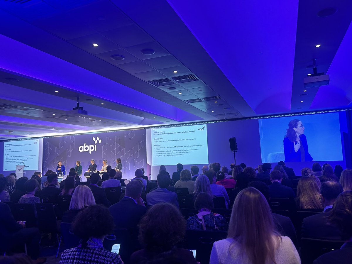 What an impressive panel of female leaders across the NHS and industry talking about game changers in medicines access in the UK @Novartis @MHRAgovuk @NHSEngland @AlzResearchUK @ABPI_UK @NICEComms