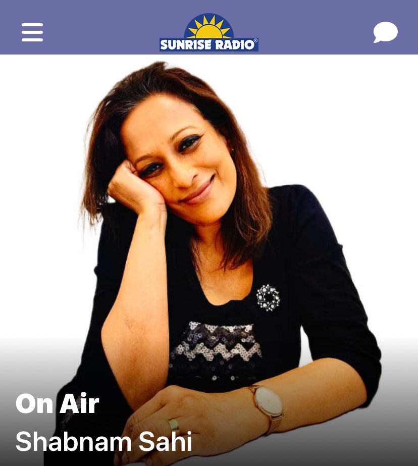 All the buzzzzz from the biz and more! 

Shabnam Sahi on Sunrise
Weekdays 9AM

Good morning ☀️🙏☀️

#radio #sunriseradio #shabnamsahi #bollywood #songs #movies #chat #views #reviews #interviews #competition #UKRadio #AsianRadio