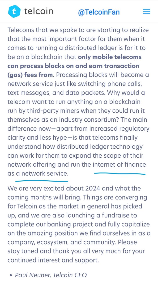#Telcoin network run as a #GSMA industry consortium, delivering the #InternetOfFinance as a service. 

That. Is. Exciting. 

Coupled with the #Banking project and the #DigitalCash, and #V4 imminent... 

The #Fintech revolution is close. 

$TEL the 🌍