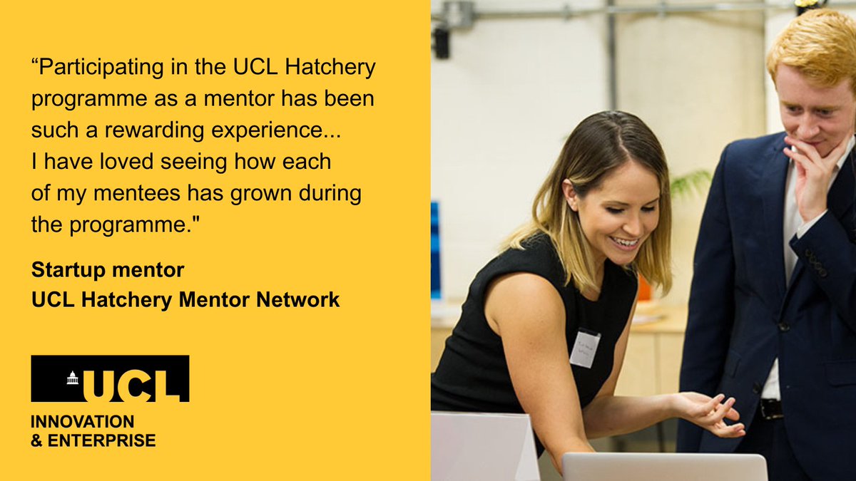 Why not #mentor a @ucl startup? We've supported over 500 startups, which have collectively raised over £360m in investment. Learn more about the UCL Hatchery Mentor Network and apply by 1 May: bit.ly/3fq6CD9 #Mentoring @UCLAlumni @NACUE