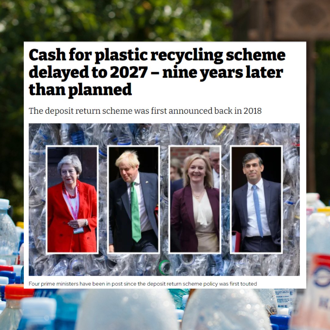 After 7 years of dithering and delay... YET ANOTHER DELAY. The DRS promised in 2018 has been delayed by another TWO YEARS. 😡 But the Welsh Government will continue to include glass in their scheme, unlike England, Northern Ireland and Scotland. ✊ pulse.ly/8jvwuyj0kp