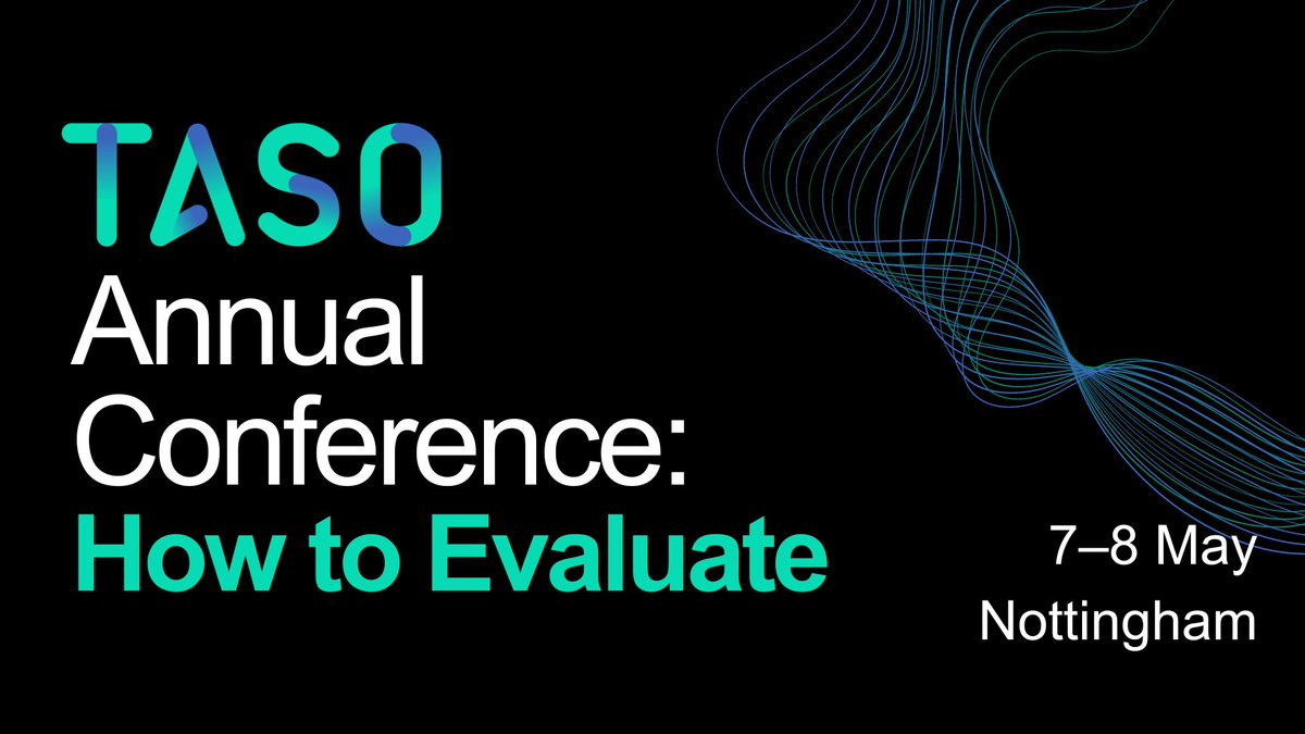 Want to find out more about the sessions at our Annual Conference 'How to Evaluate'? The updated agenda is now available! Visit our website to find out more: taso.org.uk/taso-annual-co…