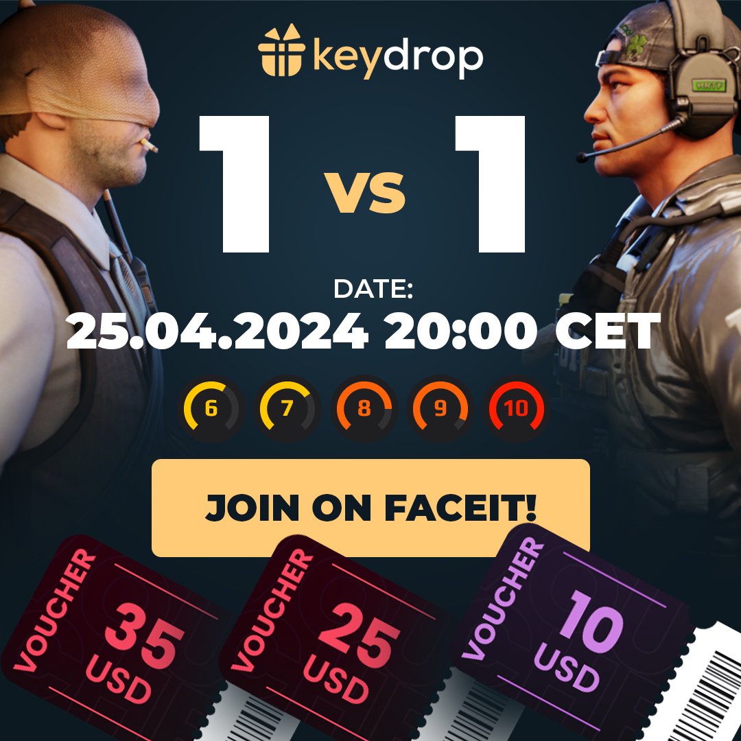 🚨TOURNAMENT FACEIT 1VS1 🚨

Join our tournament with GREAT prizes: faceit.com/en/championshi… 🤩

More information on our Discord 👇⁠ 
⁠discord.com/channels/81602…