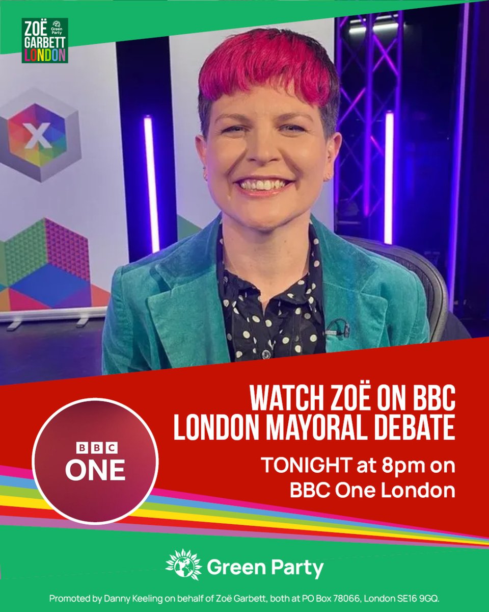 📺 Tune in to BBC One London tonight at 8pm to see @ZoeGarbett on the BBC London Debate 👇