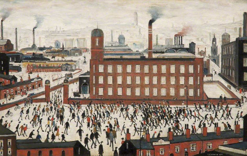 Today's theme for @artukdotorg's #OnlineArtExchange is Industry for @PotteriesMuseum exhibition Fresh Air For The Potteries: 150 Years of William Blake We had to choose a Lowry! Here's Industrial Scene in the collection of our friends @WhitworthArt👌