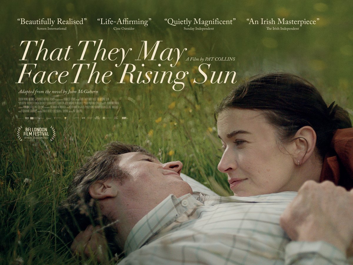 That They May Face the Rising Sun by Pat Collins opens today in cinemas across Ireland! An adaptation of John McGahern's final novel, the film stars Barry Ward and Anna Bederke. Proudly supported by @europe_creative funding awarded to @SWB_Productions #LoveIrishFilm