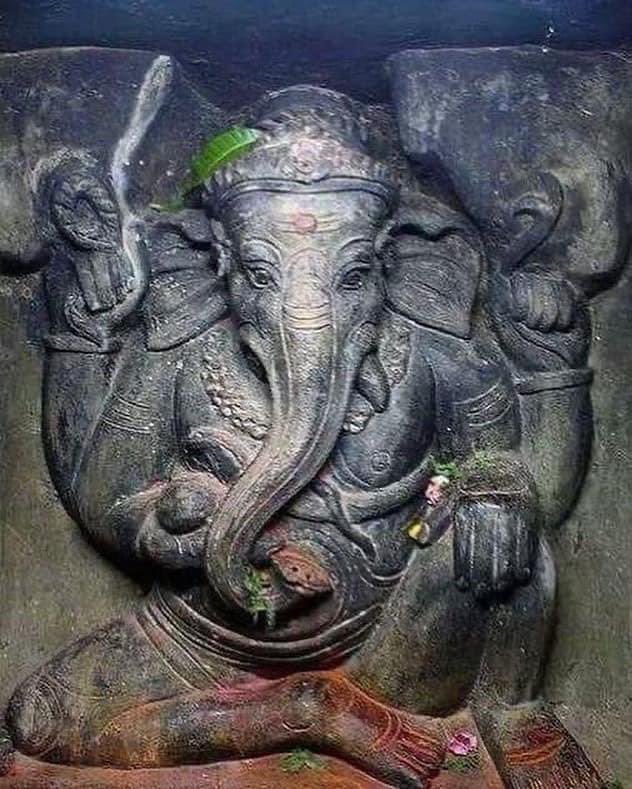Around 1600 years old Murti of Bhagwan Ganesh at Undavalli Caves, Andhra Pradesh.