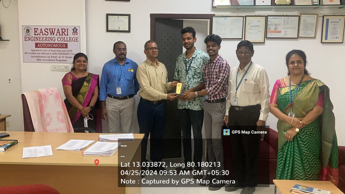 Easwari Engineering College (Autonomous) 

We glad to share that 
Mr.Hariharan and Mr.Joe Mathew of III year, Robotics and Automation won First Prize in Business plan competition  conducted by Centre for Entrepreneurship Development at Easwari Engineering College.

#SRMEaswari