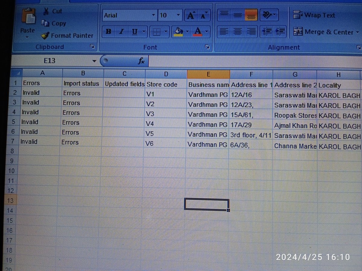 imprincejn's tweet photo. Hi! I tried to import bulk GMB profile upload after correcting all errors but, it still shows the 6 errors in the file which I can not able to understand.plz guide https://t.co/nPPhn0hUMj
