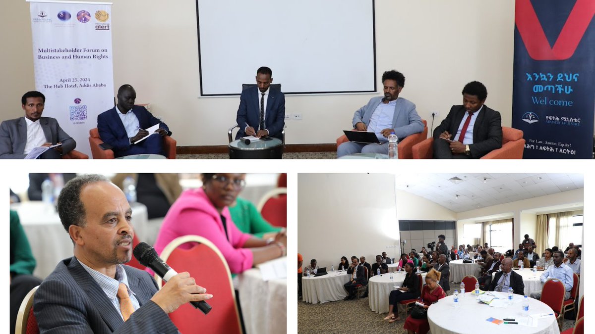 Today, different stakeholders convened for a multistakeholder workshop ahead of the launch of Ethiopia’s #NAPBHR on May 16, 2024. Alert Kenya & HoA appreciates collaboration with @CEHRO1, @MOJEthiopia & other stakeholders in the efforts to advance sustainable business practices.