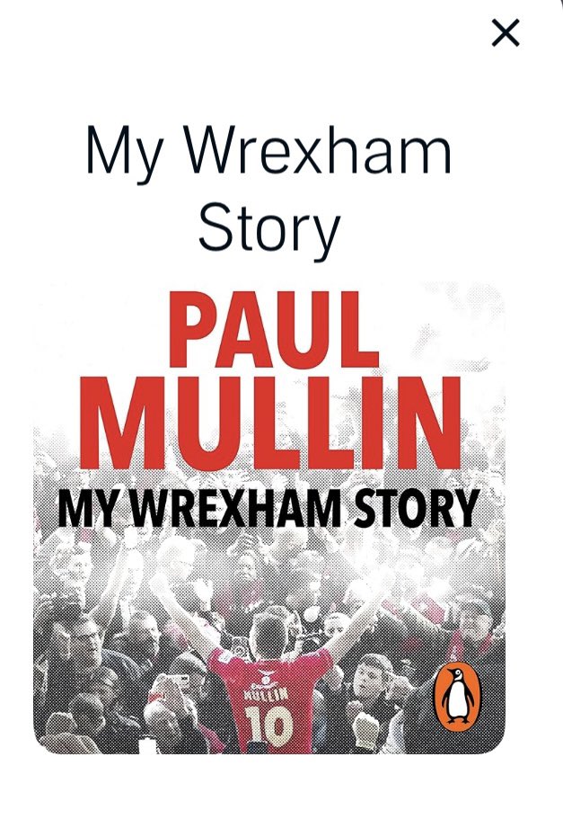 Spent my hours drive to work each morning listening to PAUL MULLIN,s book on @audibleuk this week, It’s class. It’s Funny, emotional & honest. @PMullin7 👏 #WxmAFC #UpTheTown 🔴⚪️