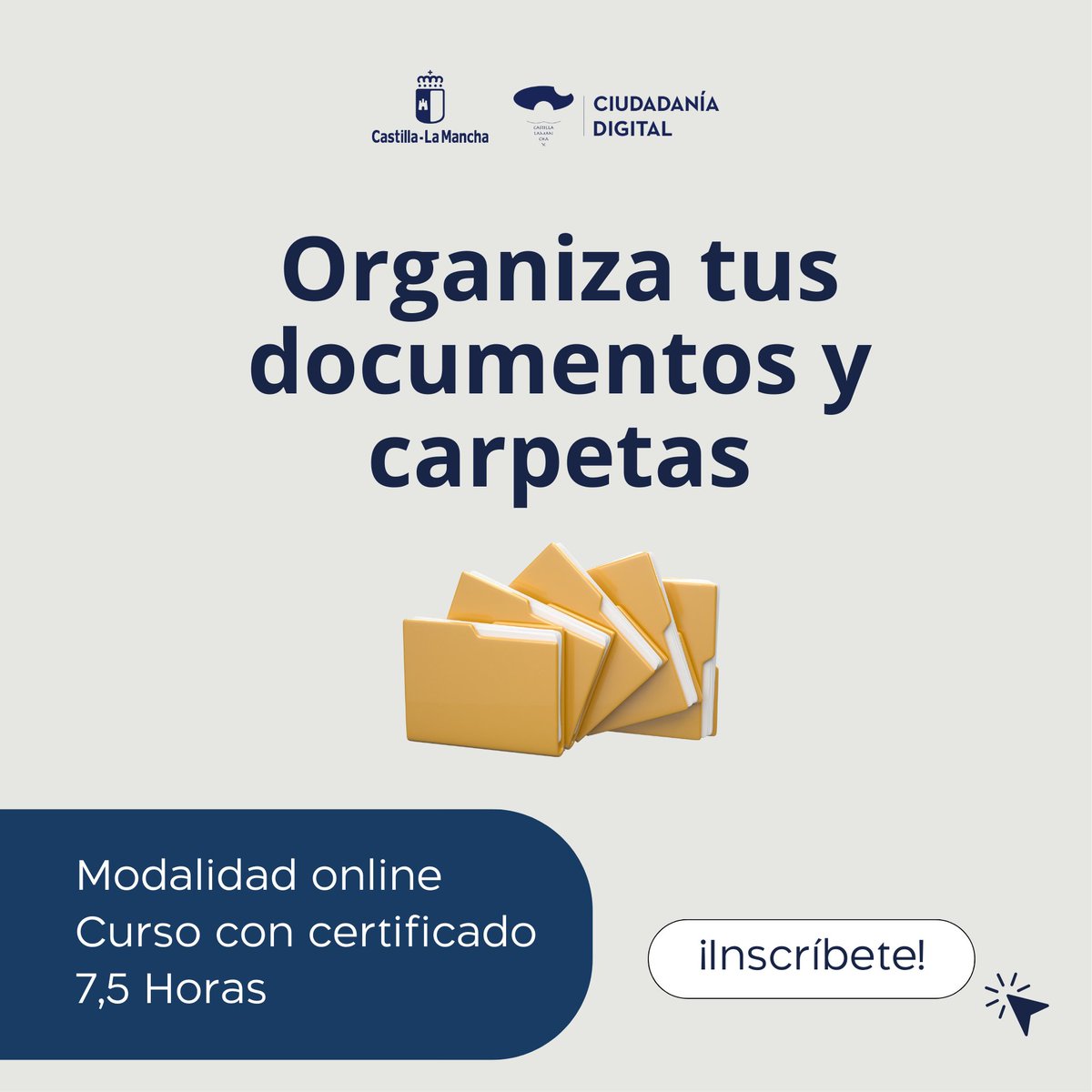 👉 Maximiza el espacio de tus dispositivos, organiza tus carpetas y ficheros en el ordenador y consigue ser el/la Marie Kondo de tus carpetas y archivos digitales.

ciudadaniadigital.castillalamancha.es/curso/no-pierd…

#transformaciondigital #formaciononline #ciudadaniadigital #castillalamancha #ofimática