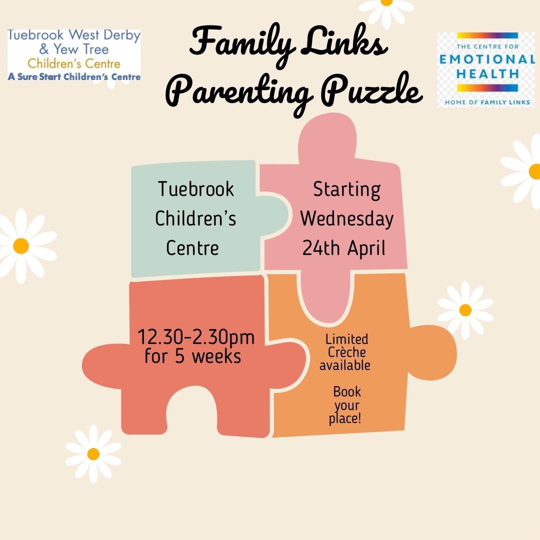 We had a great turnout yesterday for our introductory session for our parenting puzzle course – we still have a few places available if anyone is interested in coming along – next Wednesday 12.30-2.30pm at Tuebrook Children’s Centre. Please call to book 0151 233 3830