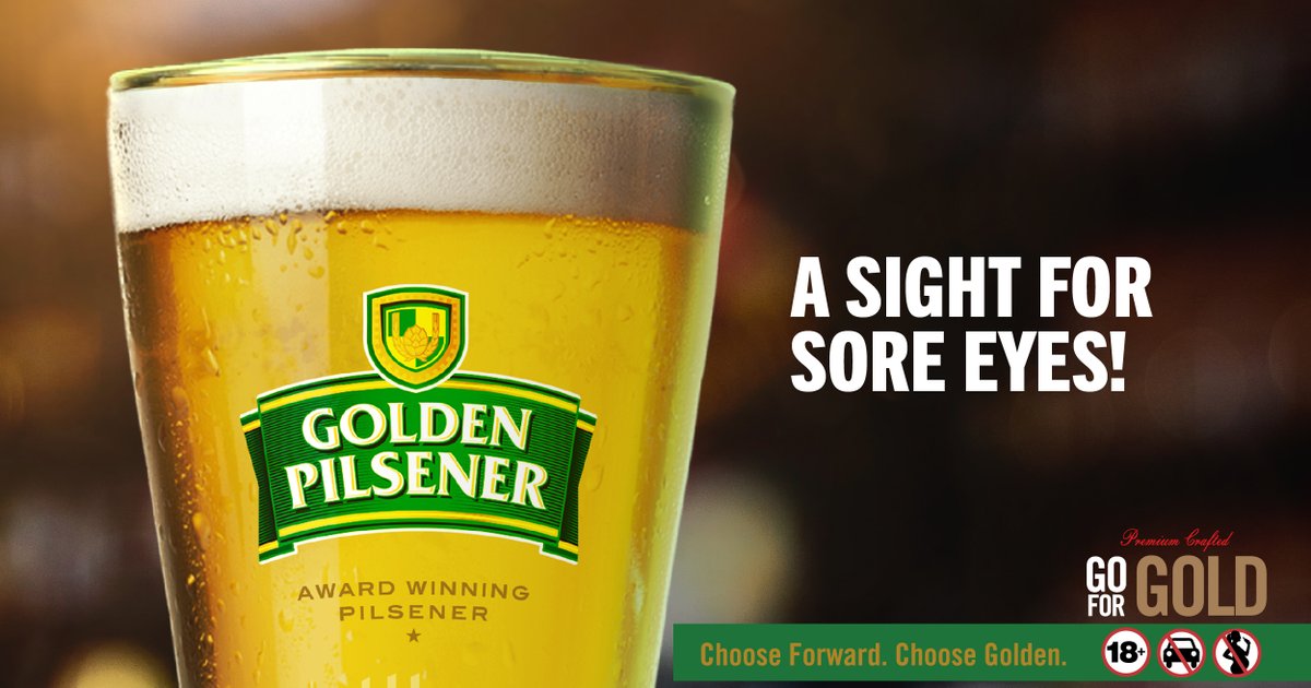 Feeling a little out of it? That's okay, Golden Pilsener is perfect for every mood. ​ #GoldenPilsener #GoForGold #PremiumCrafted #Pilsener #Zimbabwe