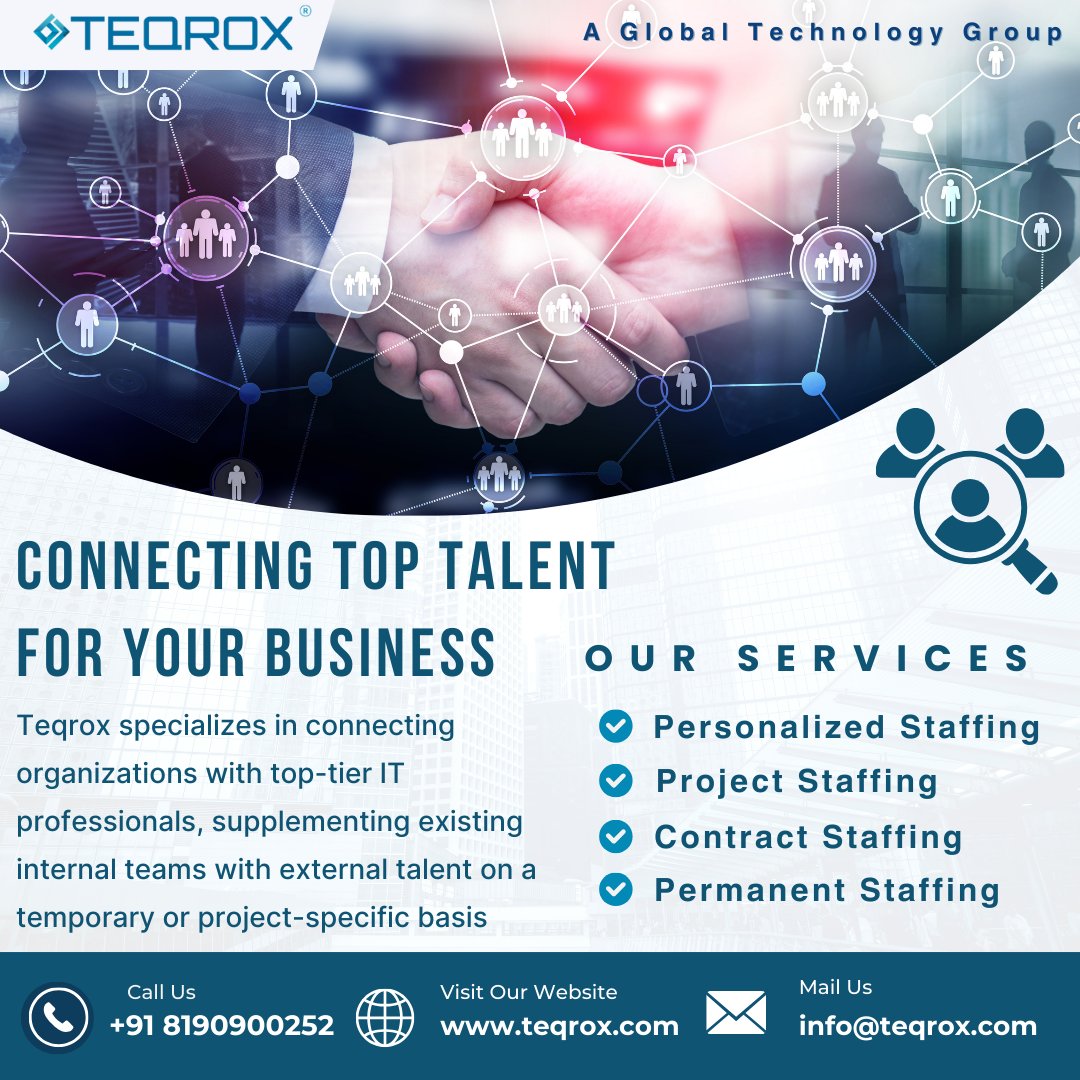 🌐 Looking to scale your team with top-tier talent
👨‍💻  With our IT staff augmentation services, we connect you with skilled professionals to meet your business needs
#informationtechnology #hiredevelopers #itstaffing #teqrox