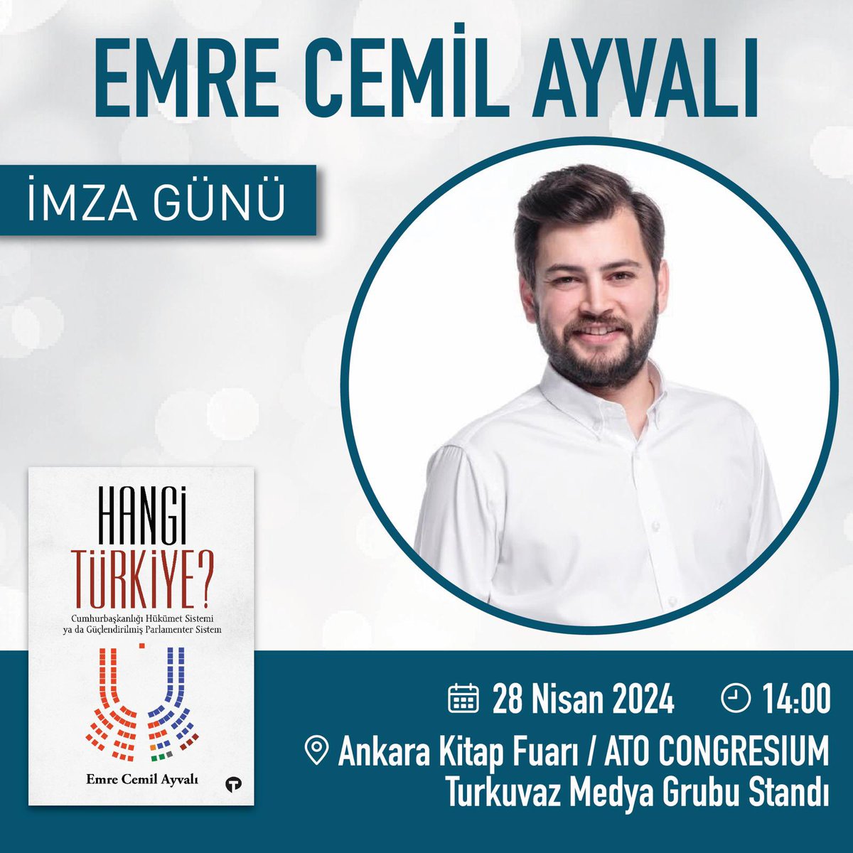 28 Nisan Pazar günü, saat 14.00’te Ankara Kitap Fuarı / ATO Congresium’da Turkuvaz Medya Grubu Standı’nda buluşuyoruz.

Vakti olanları beklerim.🙋🏻‍♂️