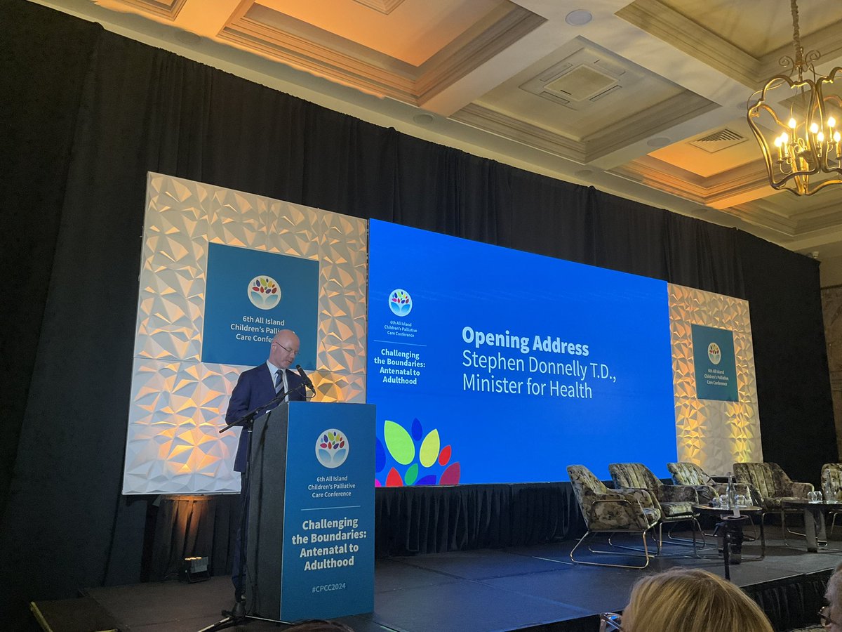 Minister for Health, Stephen Donnelly speaks of the profound importance of the palliative care approach for children & families and the strength of collaboration. He focuses on the compassion & love at the heart of care, acknowledging all who work in Palliative Care. #cpcconf2024