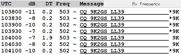 50.313MHz FT8 9K2GS
HB9CVでも良く見えています。
しかし誰も呼ばない
(みんなやり尽くしたのでしょう)