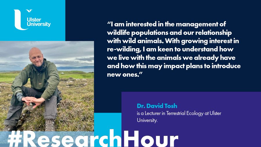 #ResearchHour Last up, @DavidGTosh is an applied ecologist with a particular interest in the conservation of terrestrial mammals, helping to inform the management of protected and invasive species. Explore our Environmental Sciences: bit.ly/4dd3gll #WeAreUU