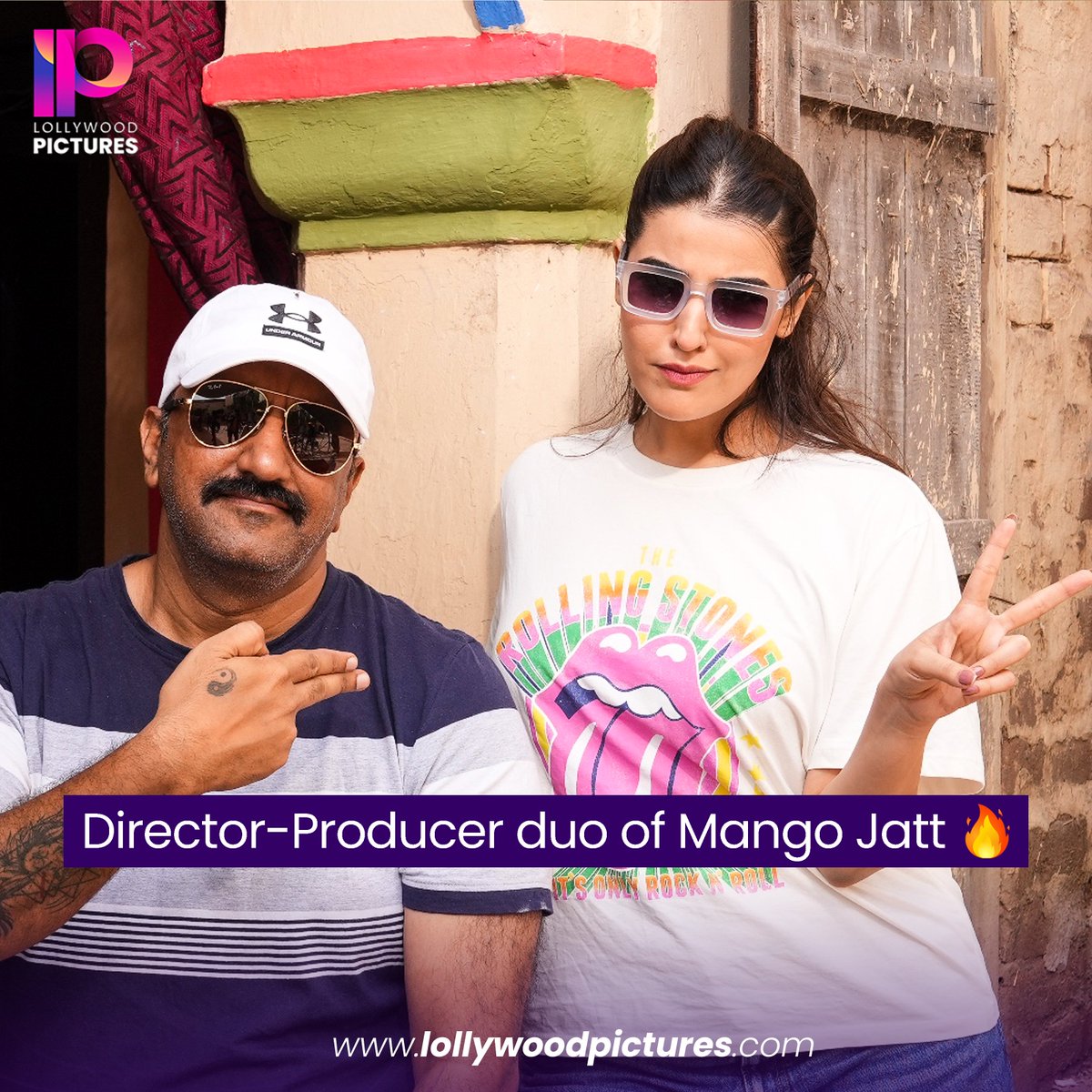 Hareem Farooq and Abu Aleeha, The producer and director of upcoming feature film #MangoJatt. Hareem Farooq is also playing the lead role in this fillm. Currently the shoot is going at full swing and expecting to release Worldwide on Eid Ul Azha. #MangoJatt #LollywoodPictures