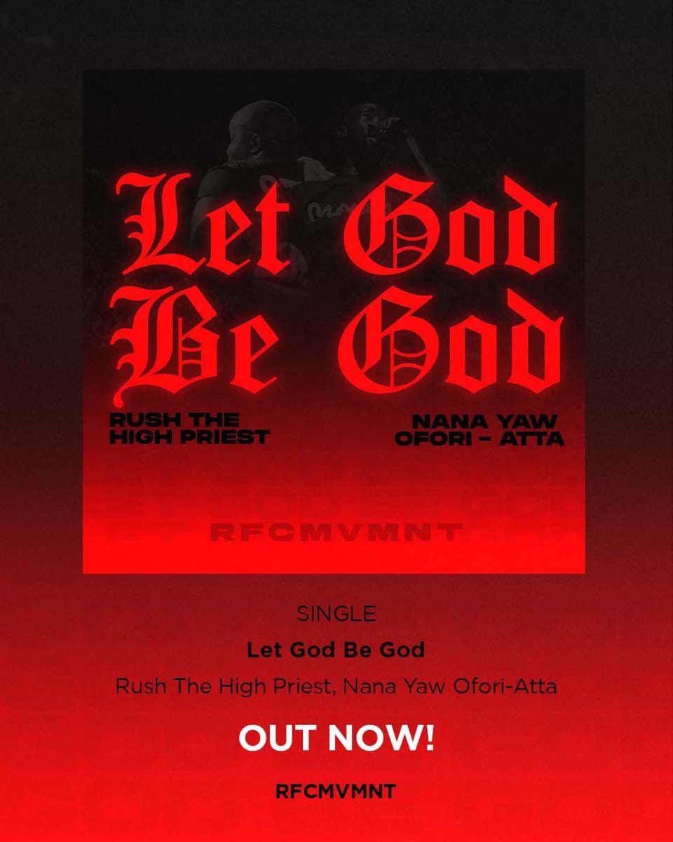 NEW MUSIC ALERT🚨 

“Let God Be God” by @rushrfc1  ft. Nana Yaw Ofori-Atta is OUT NOW!!!

Let run the numbers up!!! Stream here;
ditto.fm/let-god-be-god

#christianmusic #viralsong #UrbanGospel