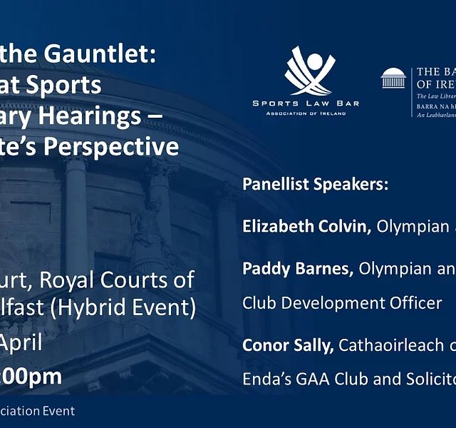 The SLBA has come full circle & come back to it’s spiritual home in Belfast tomorrow. @paulmcgarrysc The Hon @DBarniville J & I came up with the idea of the specialist sports association in Belfast. Some spots are available for tomorrow’s talk with both AG’s & @paddyb_ireland