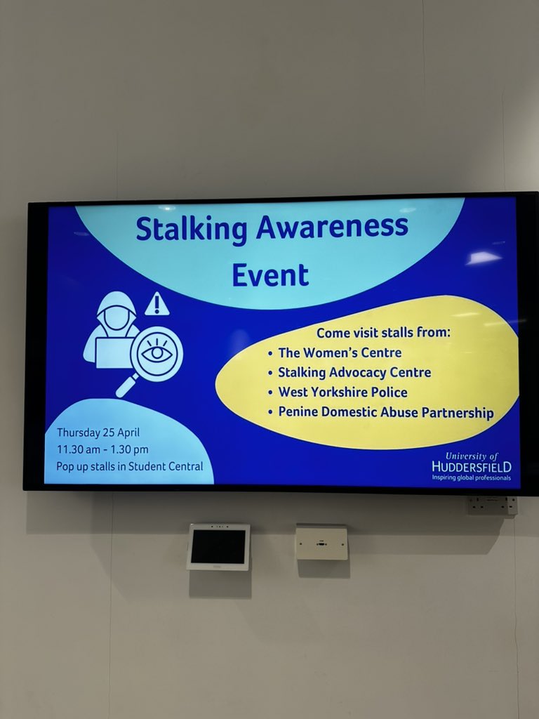 This week is National Stalking Awareness week. Today Kirklees Crime Prevention Officers are attending Huddersfield University to offer advice and support along with our partners. 
@WestYorksPolice #safeguarding #crimeprevention @PDAP @VictimSupport