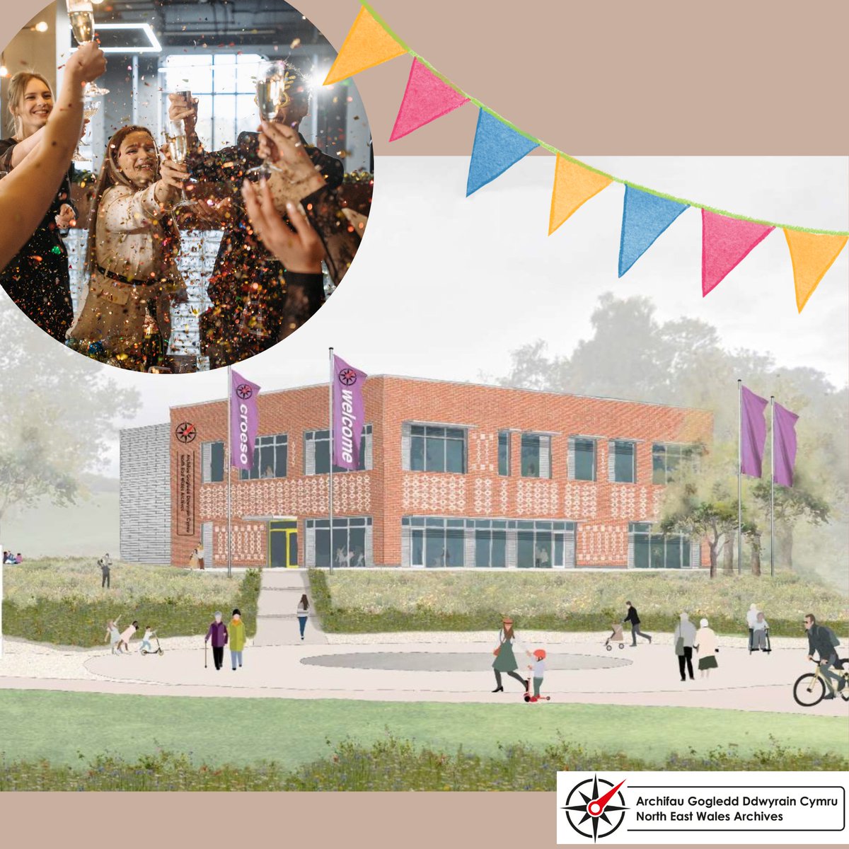 NEWalesArchives's tweet image. Funding secured for North East Wales Archive: Denbighshire &amp;amp; Flintshire County Councils are excited to announce that The National Lottery Heritage Fund has awarded a grant of £7.3 million to help fund the delivery of a new building for North East Wales Archives (NEWA).