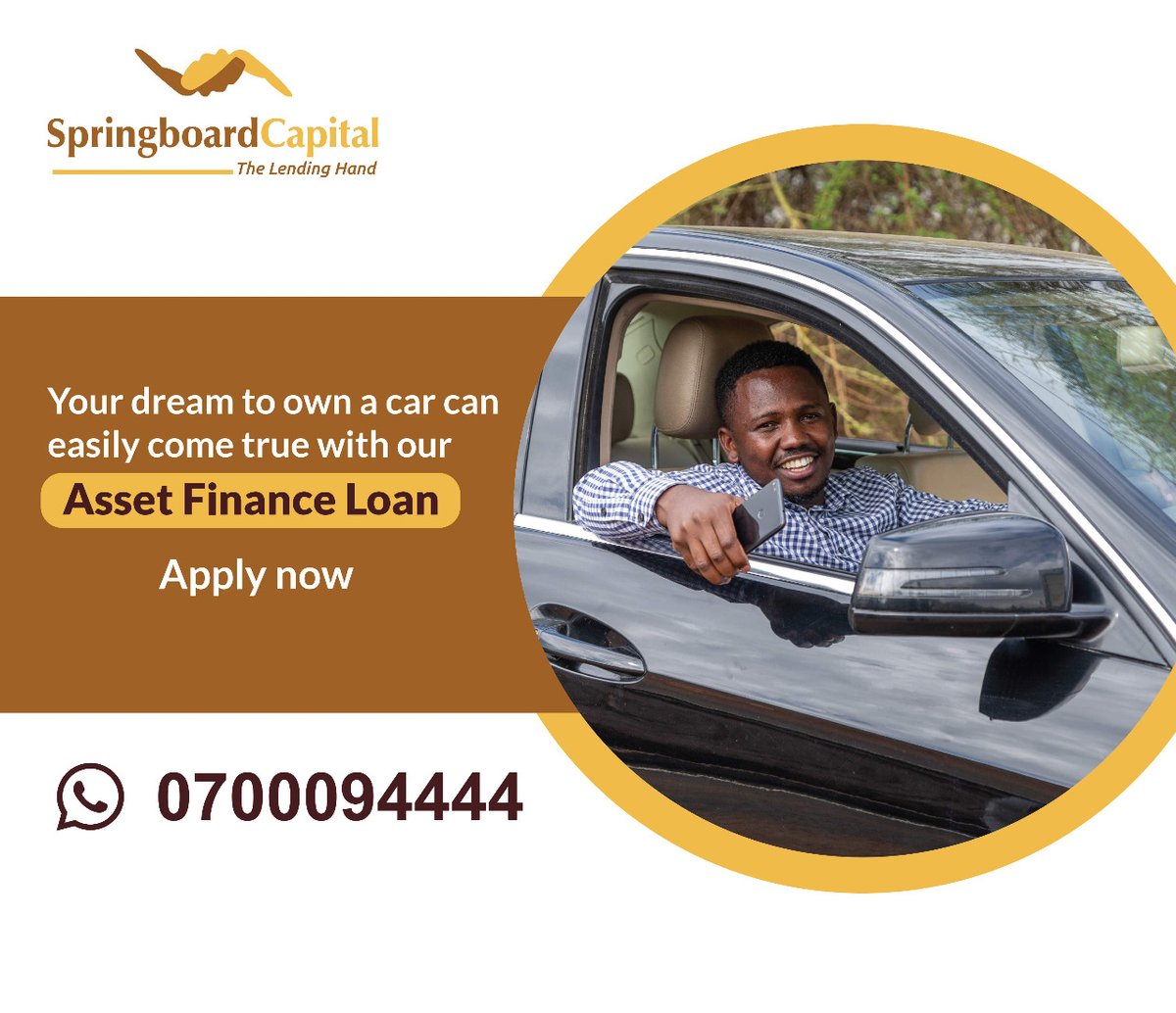 Drive now, pay Later!😀🚗Own your dream car today by applying for our Asset Finance product. Apply Now for our Asset Financing product by visiting our website: springboardcapital.co.ke/asset-financin… or Call/WhatsApp 0700094444 #SBC #AssetFinance #Loans #LogbookLoans #TheLendingHand