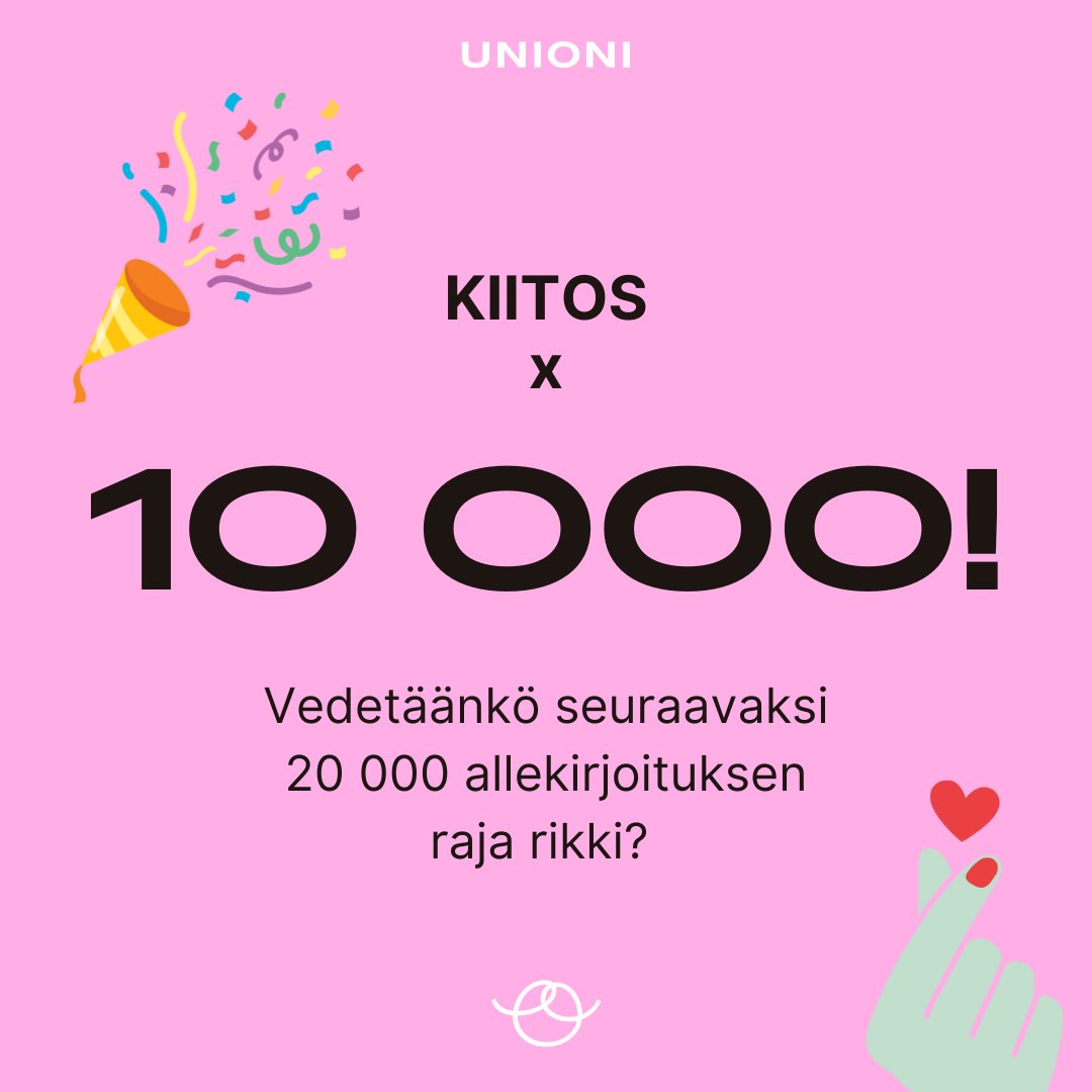 Naisunioni's tweet photo. BREAKING: saimme tiedon, että Suomesta on kerätty jo 10 000 allekirjoitusta!

Tätä on eurooppalainen solidaarisuus! SUURI KIITOS!

Mitä luulette: milloin päästään 20 000:een?

Tästä allekirjoittamaan!
https://t.co/efuDoU5Wd0

@MVMC_24

#ÄäniAborttioikeudelle #MyVoiceMyChoice https://t.co/vPtzh6snrp